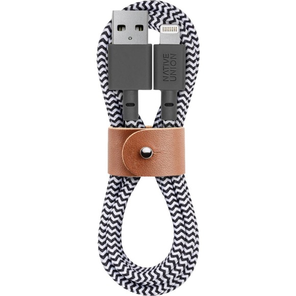 Native Union - Apple MFi Certified 3.9' Lightning USB Charging Cable - Zebra - Picture 1 of 6